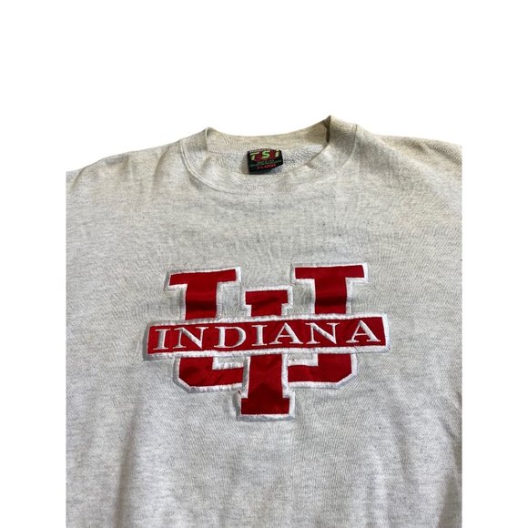 Vintage Indiana University Sweater Grey Crewneck Red Unisex Pullover - Picture 2 of 3